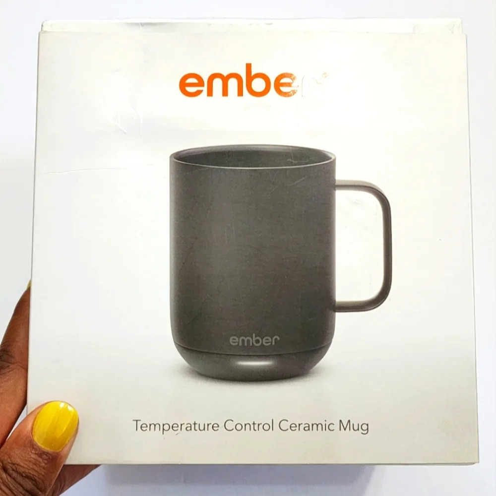 Ember 10oz Black Temperature Control Smart Mug Custom App Controller Tea Coffee.